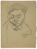 Ottone Rosai, Portrait of a friend, Signature bottom right.