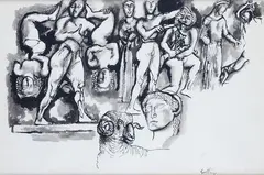 Without title by Renato Guttuso, Signature bottom right. Author's authentication on photo., offered Feb 2024