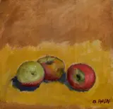 Ottone Rosai, Three apples, Signature bottom right. On the reverse: initials BG. Provenance: Giraldi Gallery