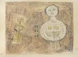 Massimo Campigli, Two Women, 1959, Signature bottom right; print run bottom left. Print run of