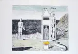 Giorgio de Chirico, The mysterious shore, 1968, Signature on plate lower right; signature bottom right. Plate edition bottom left. Lithograph drawn by the author