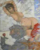Giampaolo Talani, The woman on the wall, 2008, Signature and date lower right. On the reverse: signature