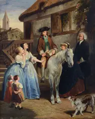 Tony Johannot, The departure, 1838, Signature and date lower right.
