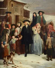 Tony Johannot, The farewell, 1838, Signature and date lower right.