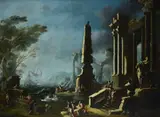 Leonardo Coccorante, Veduta di porto con architetture fantastiche