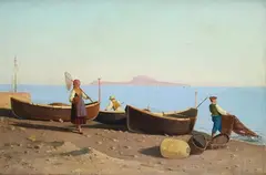 Giovanni Rocca, Fishermen, Sign at the bottom to the left.