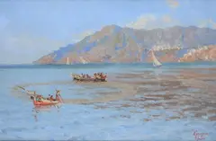 Net fishing by Antonio Ferrigno, Signature bottom right., offered Feb 2024