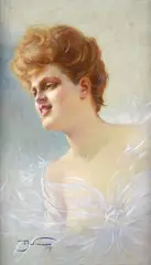 Female portrait by Aleardo Villa, Sign at the bottom to the left., offered Feb 2024