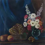 Athos Rogero Natali, Still life with fruit and flowers, Signature bottom right.