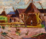 Ulvi Liegi, Landscape with houses and haystack