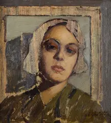 Portrait of Elvira Gonnelli by Oscar Ghiglia, Signature bottom right., offered Feb 2024