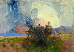 Gallop on the beach by Plinio Nomellini, Signature bottom right., offered Feb 2024