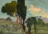 Emma Ciardi, Landscape with cypresses