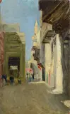 Fausto Zonaro, Arab glimpse, Sign at the bottom to the left.