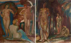 Pair of sketches by Ludolf Verworner, Oil painting on canvas, offered Feb 2024