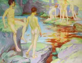 Ludolf Verworner, Fosso di Cucina - Young people getting wet