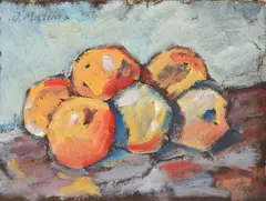 Oreste Marini, Apples, Signature top left.