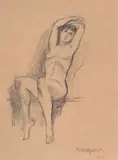 Walter Mattioli, Naked, 1978, Signature and date lower right.