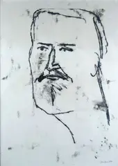Face by Venturino Venturi, 1977, Signature and date lower right., offered Dec 2023