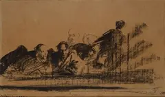 Figures by Pietro Annigoni, 1982, Signature bottom right; date bottom left. Certificate of authenticity and provenance Galleria Fidia, offered Dec 2023
