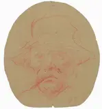 Primo Conti, Face, 1945, Signature and date lower right.