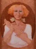 Remo Squillantini, Lady who smokes, 1985, Signature top right. Certificate of authenticity and provenance Galleria Fidia