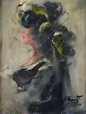 Alberto Alberti, The Parisian, 1966, Signature and date lower right. On the reverse: signature