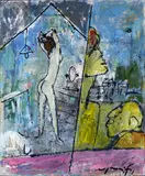 Franco Rognoni, Mozart, 1990, Signature bottom right. On the reverse: signature
