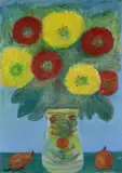 Michele Cascella, Vase with flowers, Sign at the bottom to the left. On the reverse: signature and label Galleria D'Arte Nuovo Segno