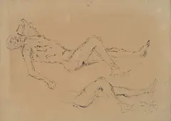 Nude study by Filippo de Pisis, 1948, Signature bottom right., offered Dec 2023