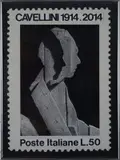 Guglielmo Achille Cavellini, Stamp with Ceroli portrait., 1973, On the reverse: initials and date; Cavellini Historical Archive stamp. Authentic Cavellini Historical Archive