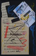 Without title by Giuseppe Chiari, Signature bottom center. Author's authentication on photo., offered Dec 2023