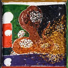 Tal R, Cobra versus Candle, 2003, On the reverse: signature