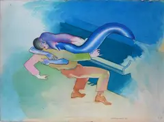 Allen Jones, Piano Roll, 1997, Signature and date lower right. On the reverse: label Thomas Gibson Fine Art Ltd