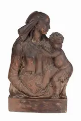 Federigo Papi, Madonna with Child, Terracotta sculpture. Siena