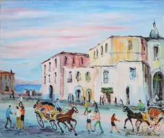 Mario Cortiello, Landscape, 1972, Signature and date lower right. On the reverse: declaration of authenticity and stamps by Luisa Cortiello. Certificate
