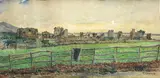 Enrico Coleman, Roman countryside with ruins, Signature bottom right.