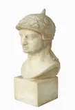 Michel Anguier, Head of a soldier with helmet, Marble sculpture