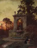Ferdinand Knab, The park fountain, 1896, Signature and date lower right.