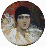 Giuseppe Riccobaldi del Bava, Pierrot, Signature bottom center. Certificate of origin Sant'Agostino.