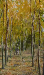 Raffaello Sorbi, Trees and figure, Signature bottom right. On the reverse: label and stamps Galleria d'Arte Ballerini