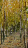 Raffaello Sorbi, Trees and figure, Signature bottom right. On the reverse: label and stamps Galleria d'Arte Ballerini