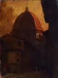 Odoardo Borrani, View of the Dome of the Cathedral