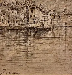 Veduta di paese by Federico Cortese, offered Nov 2023