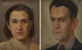 Jaroslav Dvořáček, Coppia di ritratti, 1943, A) Firma e data in basso a sinistra. B) Firma e data in alto a sinistra.