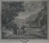 Étienne Baudet, Venere e Adone (da Francesco Albani), Incisione al bulino