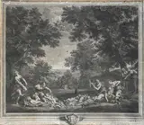 Étienne Baudet, Le ninfe di Diana spogliano delle armi gli amori (da Francesco Albani), Incisione al bulino