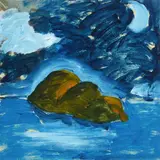 Enrico Bacci, Isola di notte, 2004, Sul verso: firma