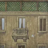 Gioxe De Micheli, Via del Caravaggio, 1979, On the reverse: signature