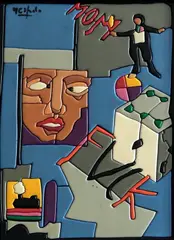 Without title by Ugo Nespolo, offered Jul 2023